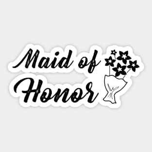 Maid of Honor with Bouquet Wedding Gift Sticker